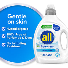 all free clear pouring closeup demonstrating concentrated dosing benefit