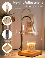 Allanmen candle warmer adjustable height mechanism showing flexible fit for jars