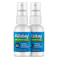 Allday front packaging pair showing travel-ready bottles and benefits