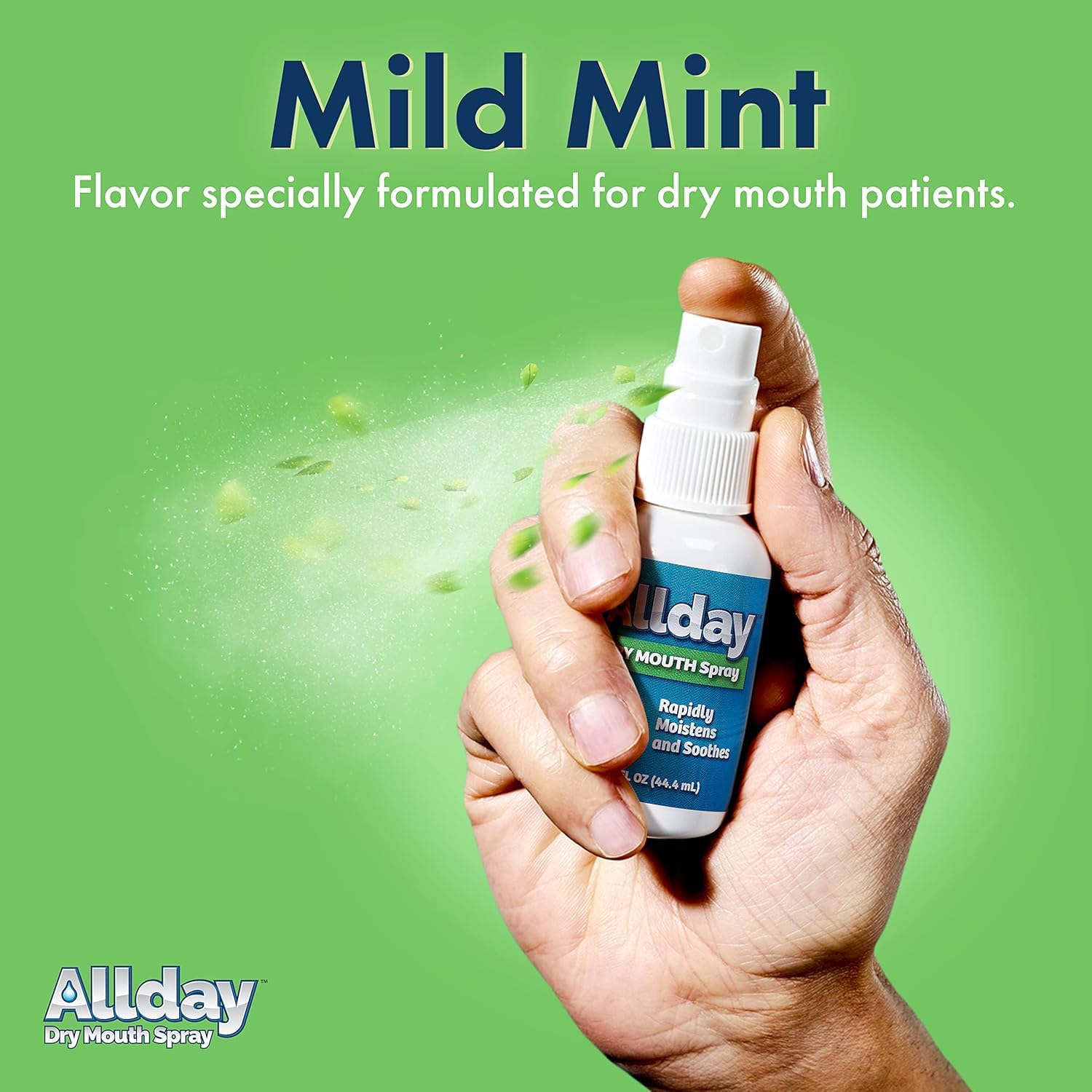 Allday label close-up showing xylitol concentration and non-acidic benefit