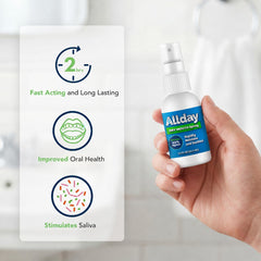 Allday nozzle close-up demonstrating precise, fast-acting spray benefit