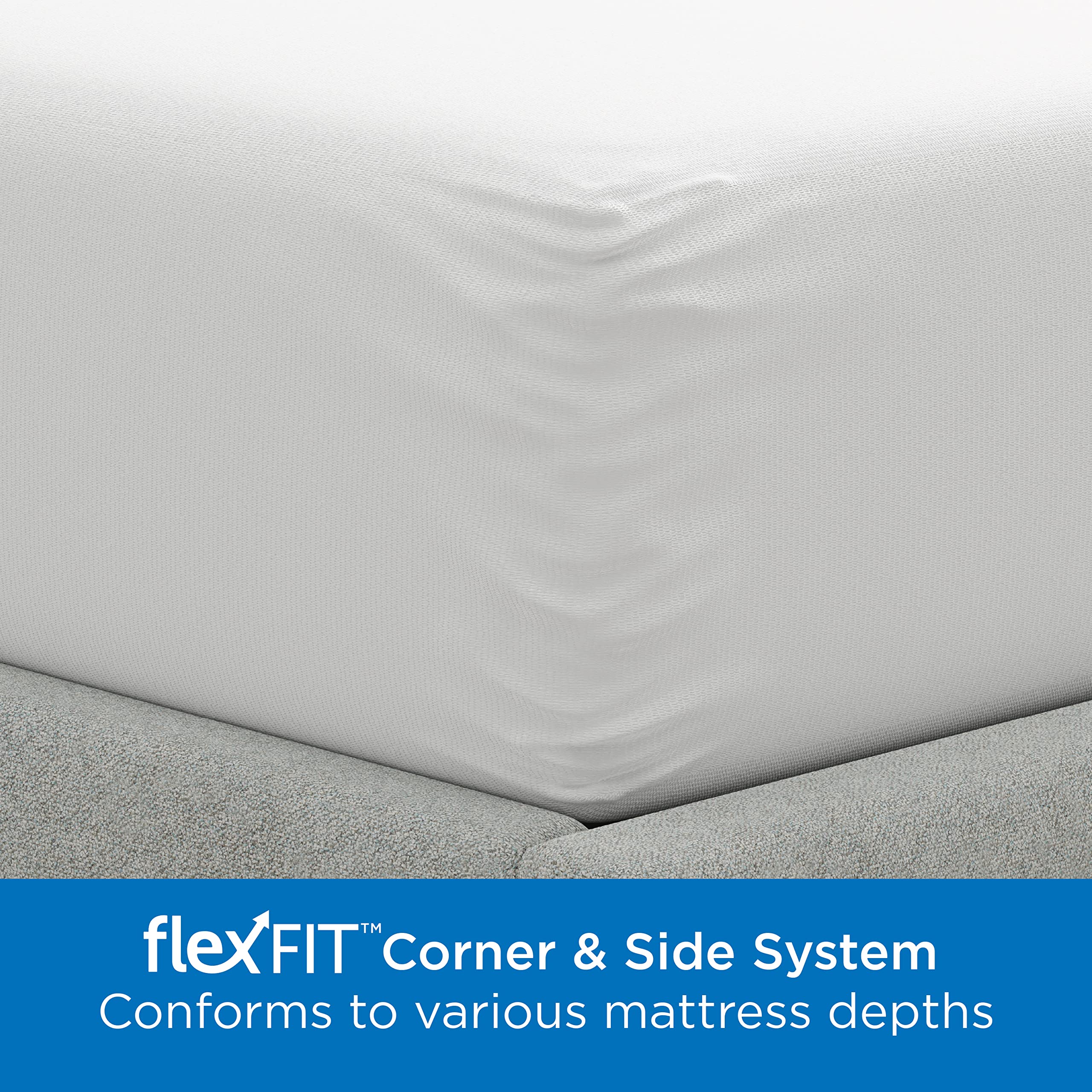 Aller-Ease tag showing mattress depth compatibility and easy-fit assurance