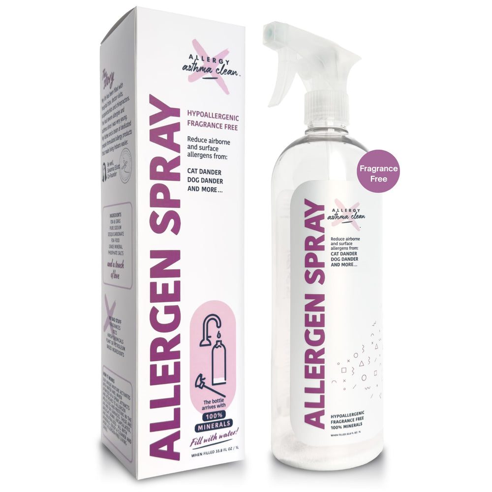 Allergy Asthma Clean front label showing product size and benefits