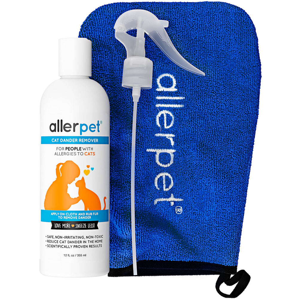 Allerpet front bottle 12 oz showing label and easy application benefits