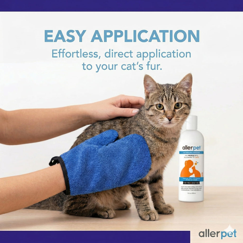 Allerpet mitt close-up with textured surface for gentle dander removal