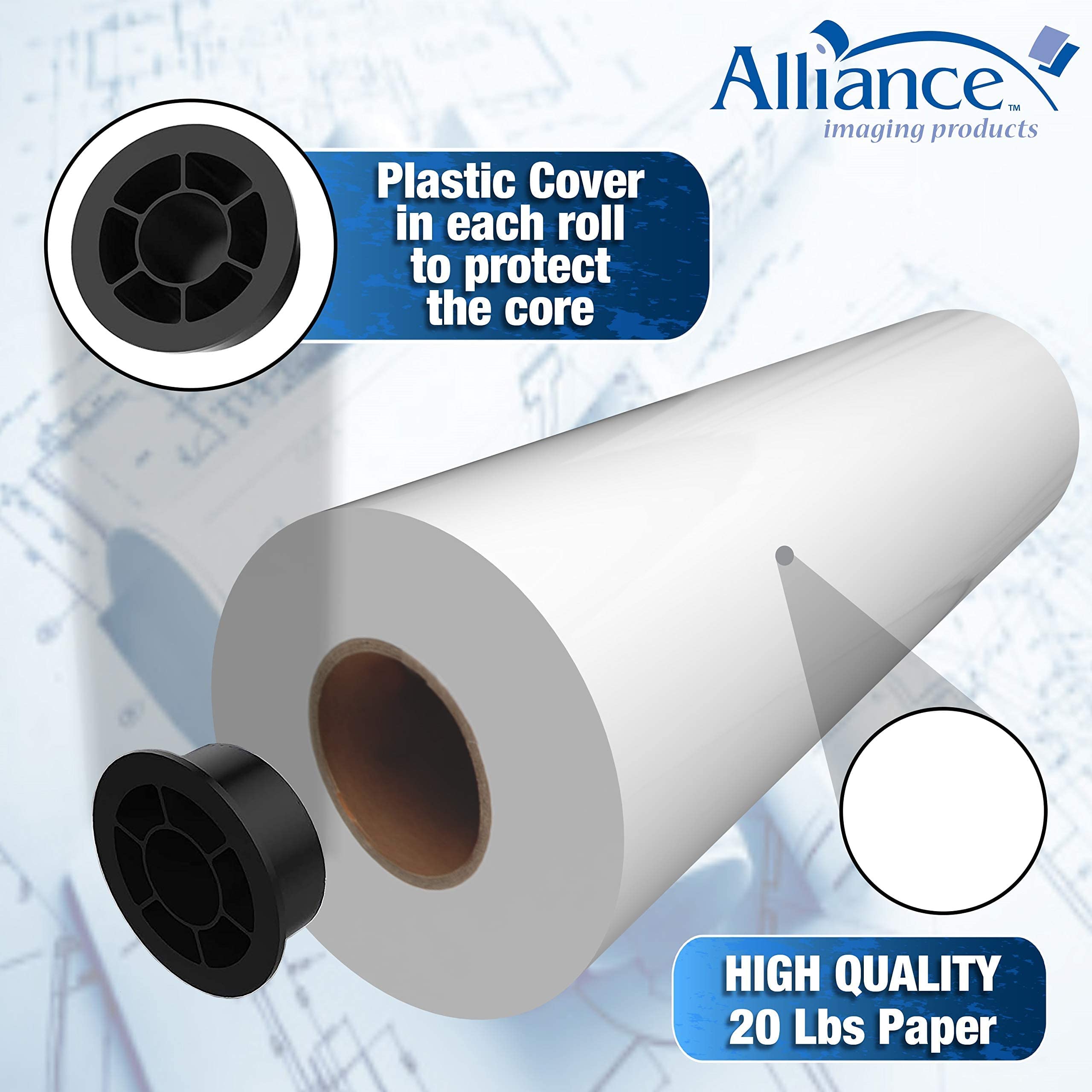 Alliance sample CAD plan printed on the bond roll demonstrating sharp lines and legibility