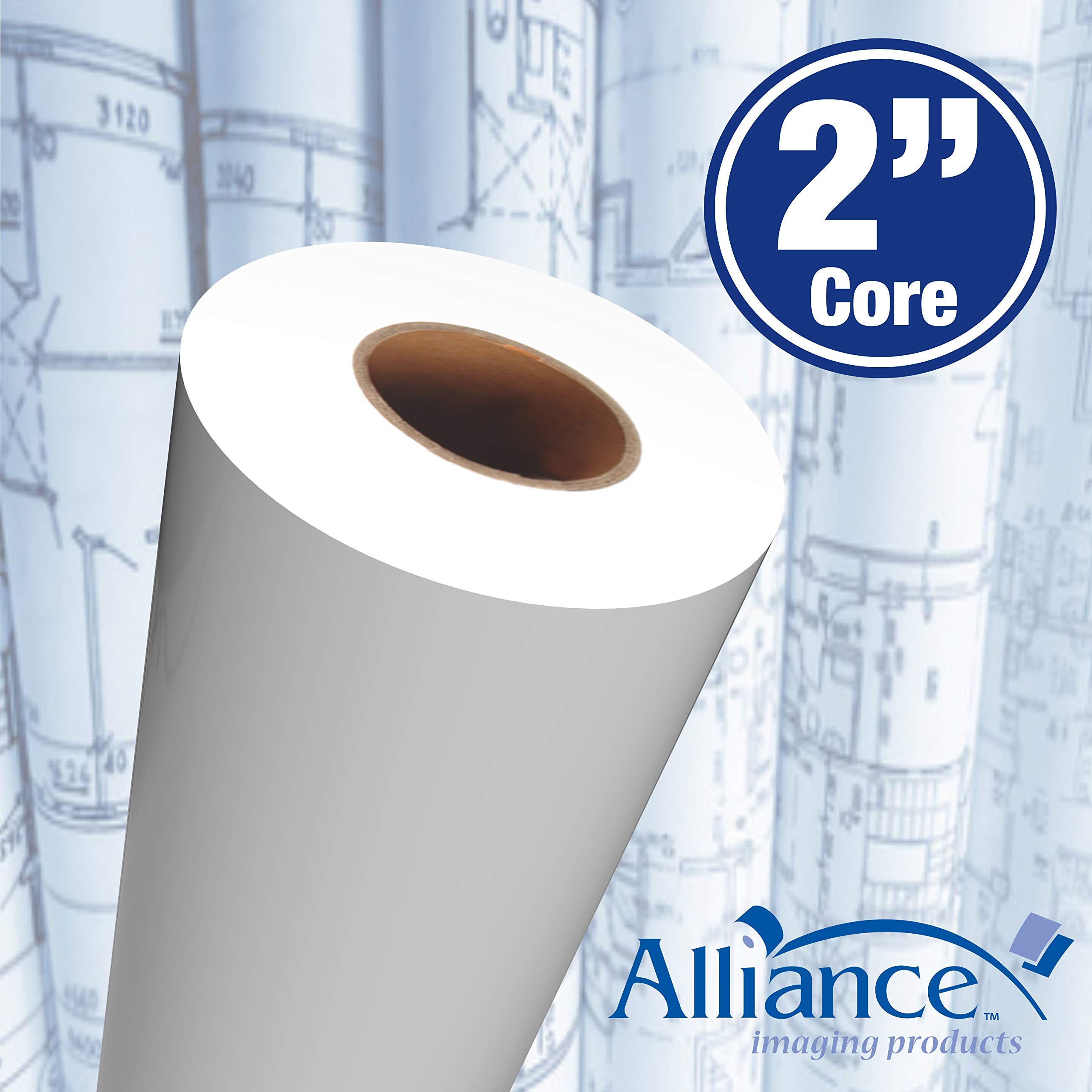 Alliance detailed view of 2-inch core ensuring secure fit and steady feeding in plotters