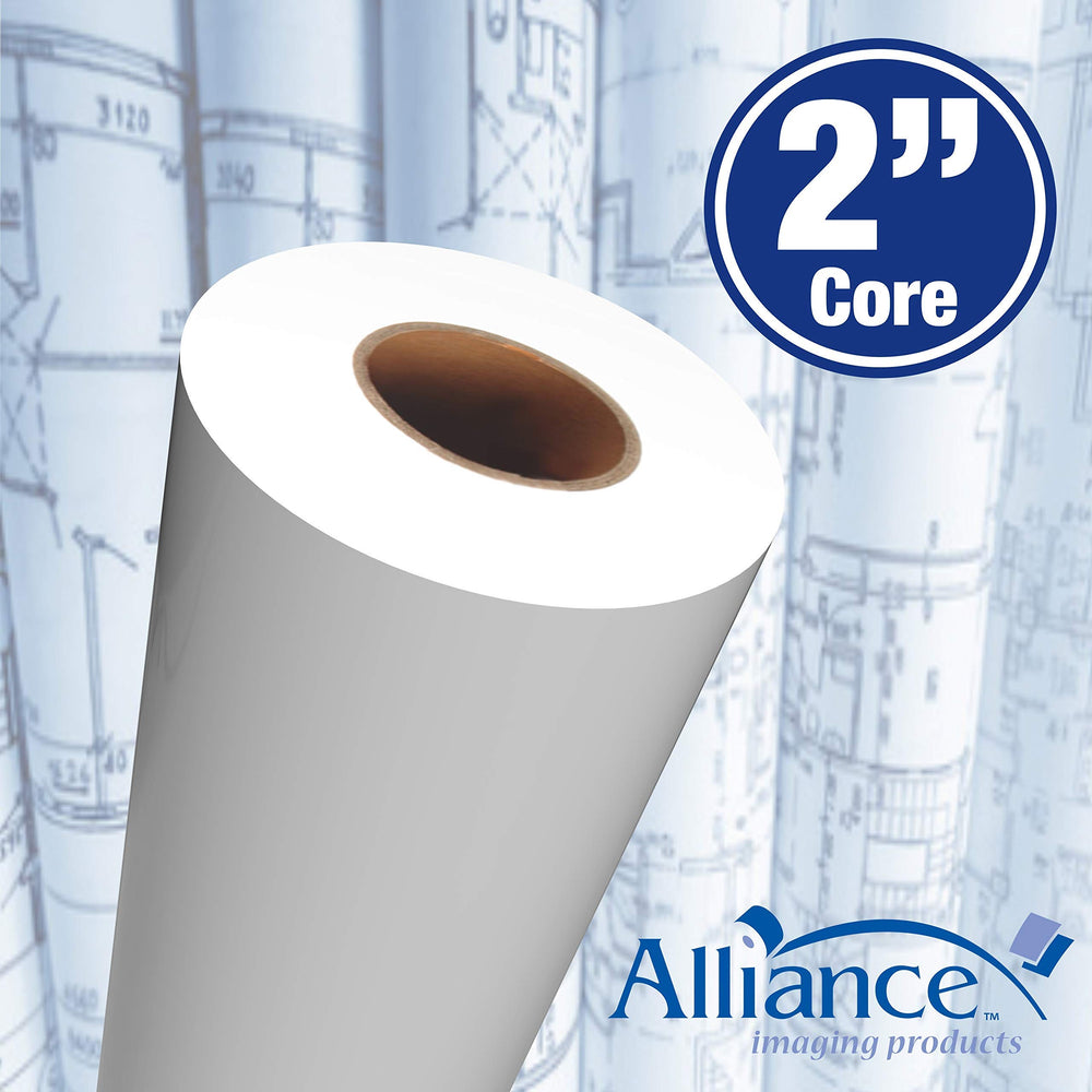 Alliance detailed view of 2-inch core ensuring secure fit and steady feeding in plotters