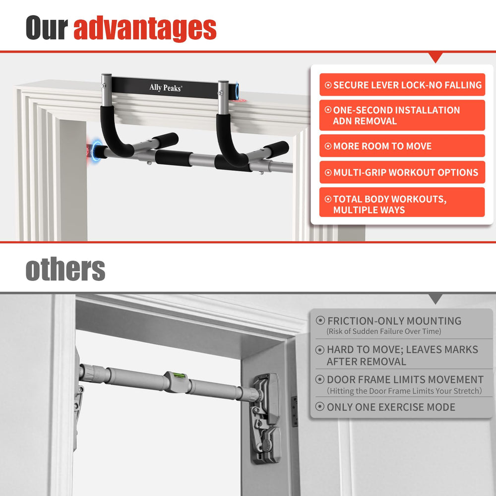 Ally Peaks being used for chin-ups in a home setting promoting quick training