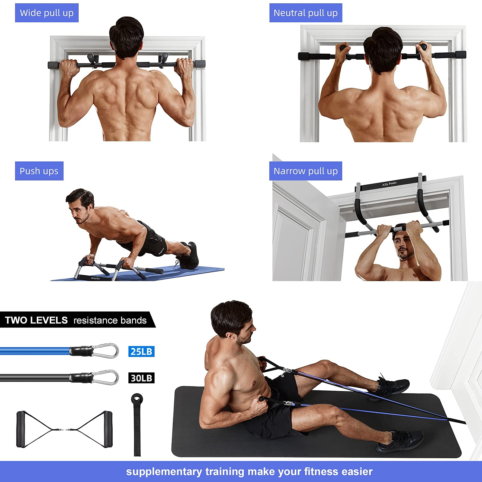 Ally Peaks in use wide grip pullup demonstrates effective upper‑body engagement