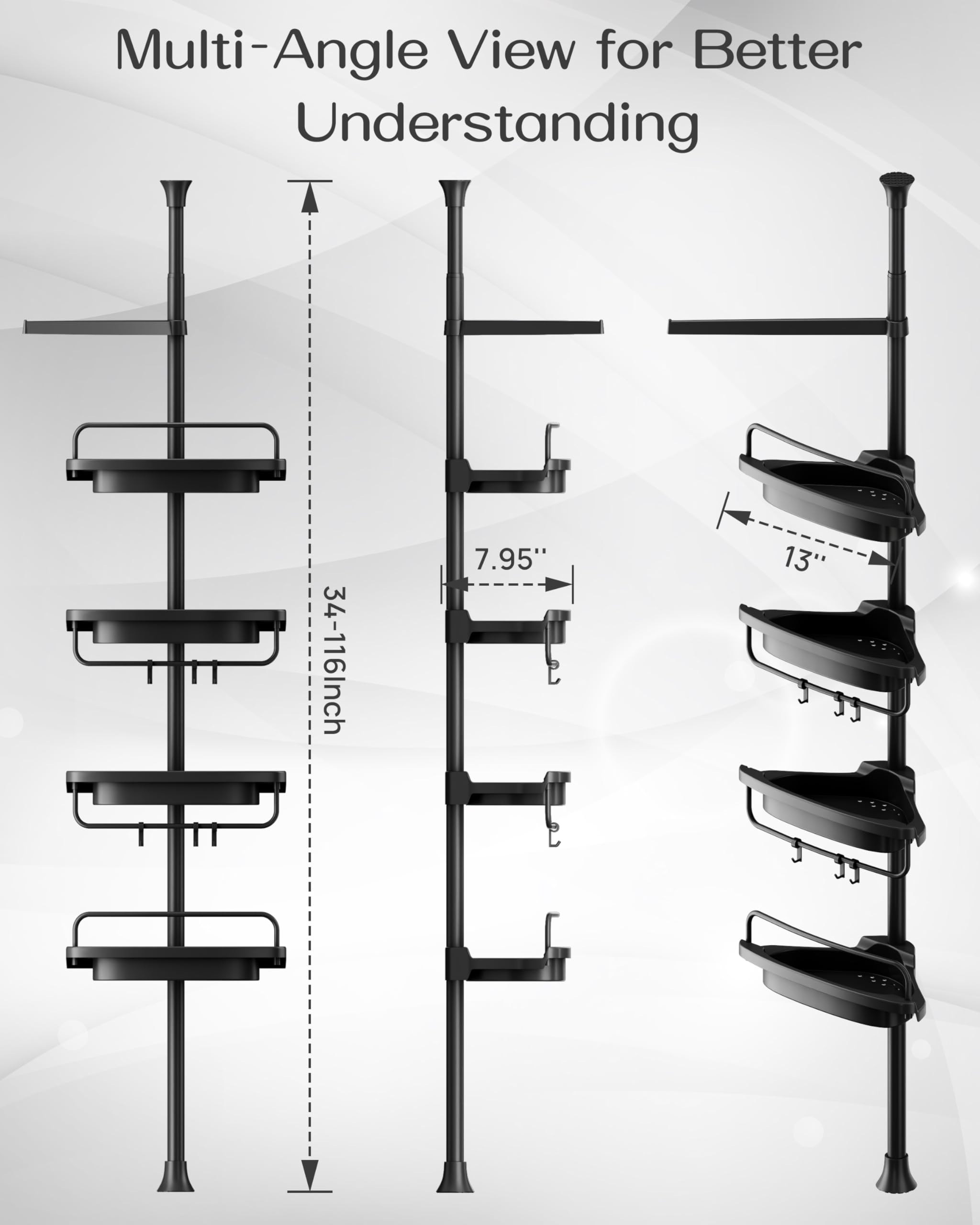 ALLZONE hooks and towel bar detail displaying accessory storage and quick access convenience