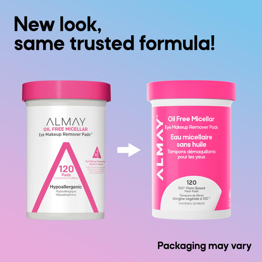 Almay before and after eye showing cleaned lash line benefit