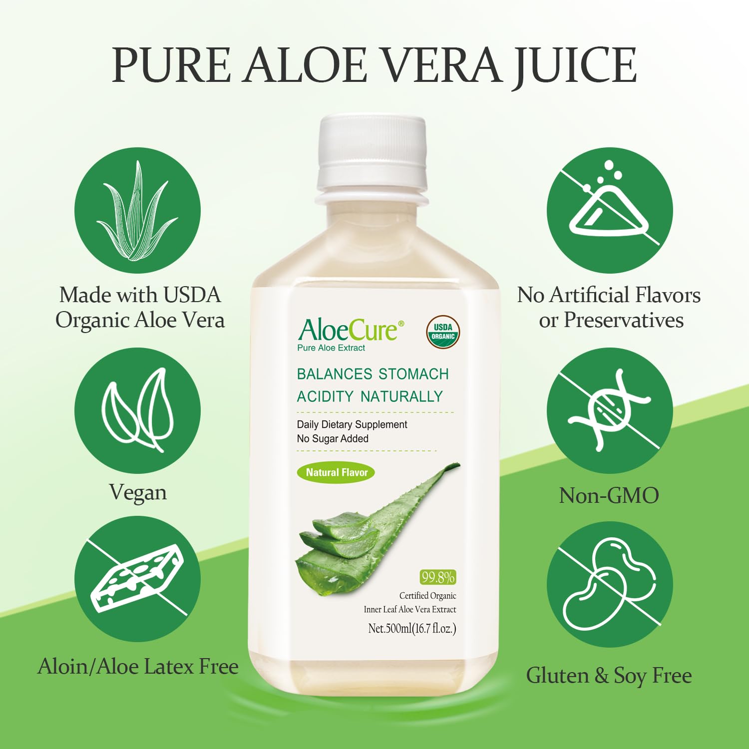 AloeCure inner leaf at organic farm harvest highlighting freshness benefits