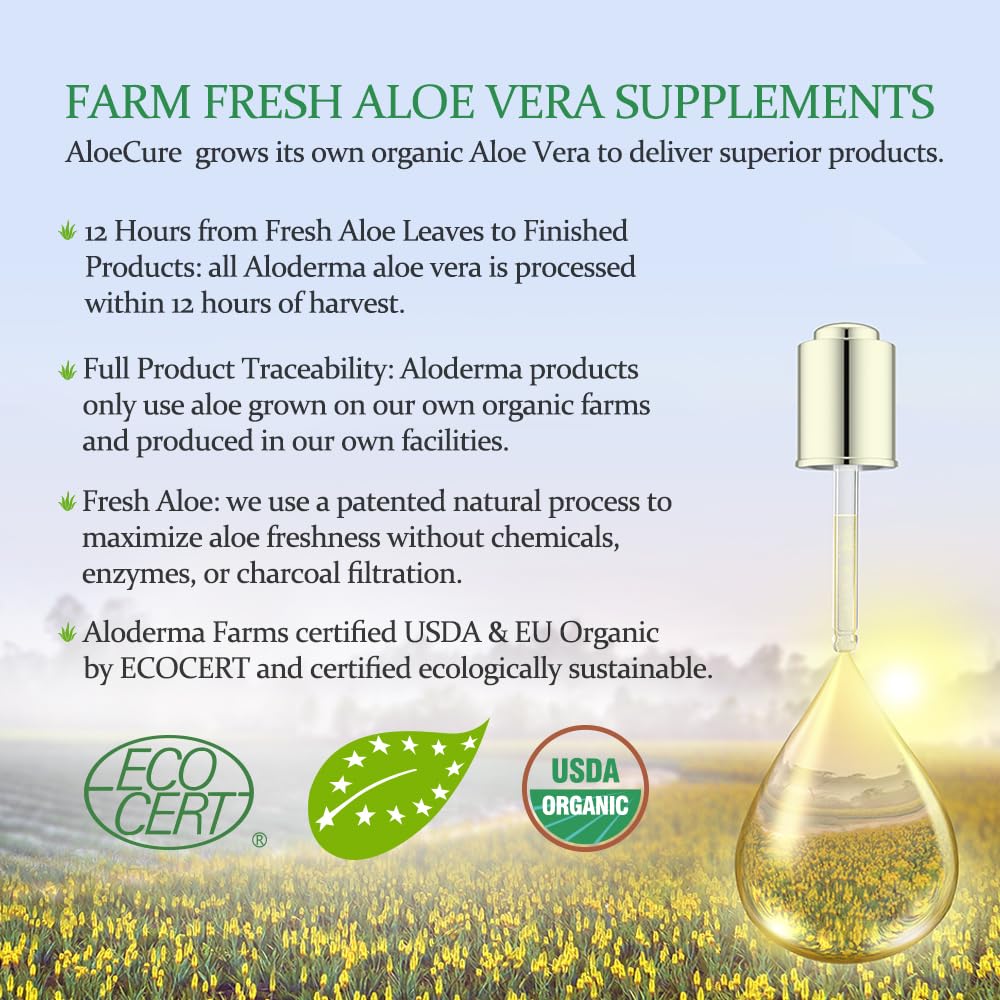AloeCure being poured into glass illustrating easy daily use and convenience