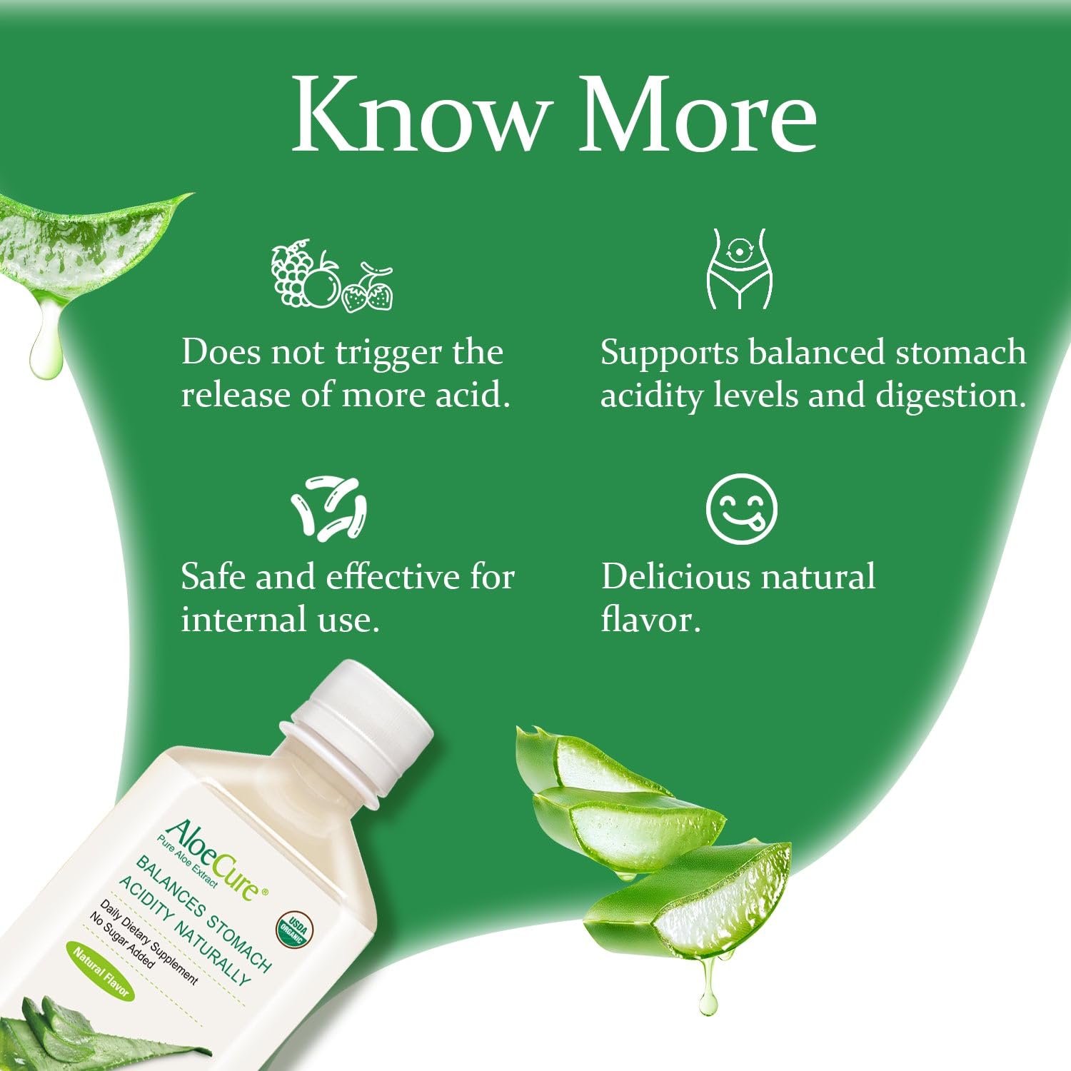 Hand holding AloeCure 500ml bottle to show scale and single-serving portability