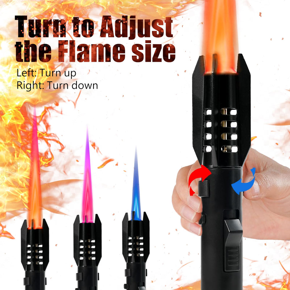 AlpCraft lighter producing steady blue flame lighting a camping stove for fast ignition