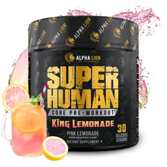 ALPHA LION CORE front packaging showing King Lemonade flavor and benefits