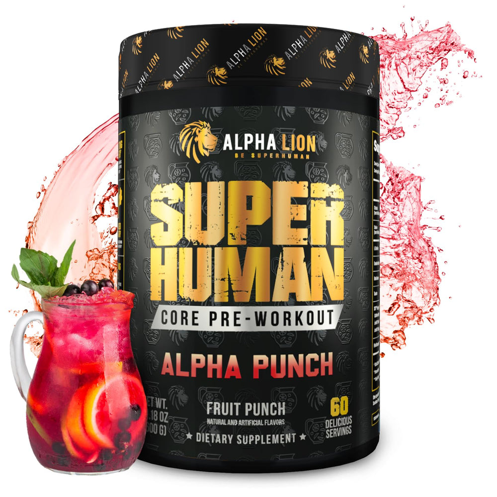 ALPHA LION front packaging showing Alpha Punch flavor and benefits