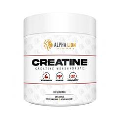 ALPHA LION front packaging showing container and label, clear product identity and benefit