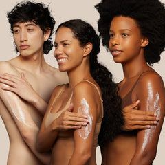 Alpha hand applying lotion demonstrating quick absorption and hydration