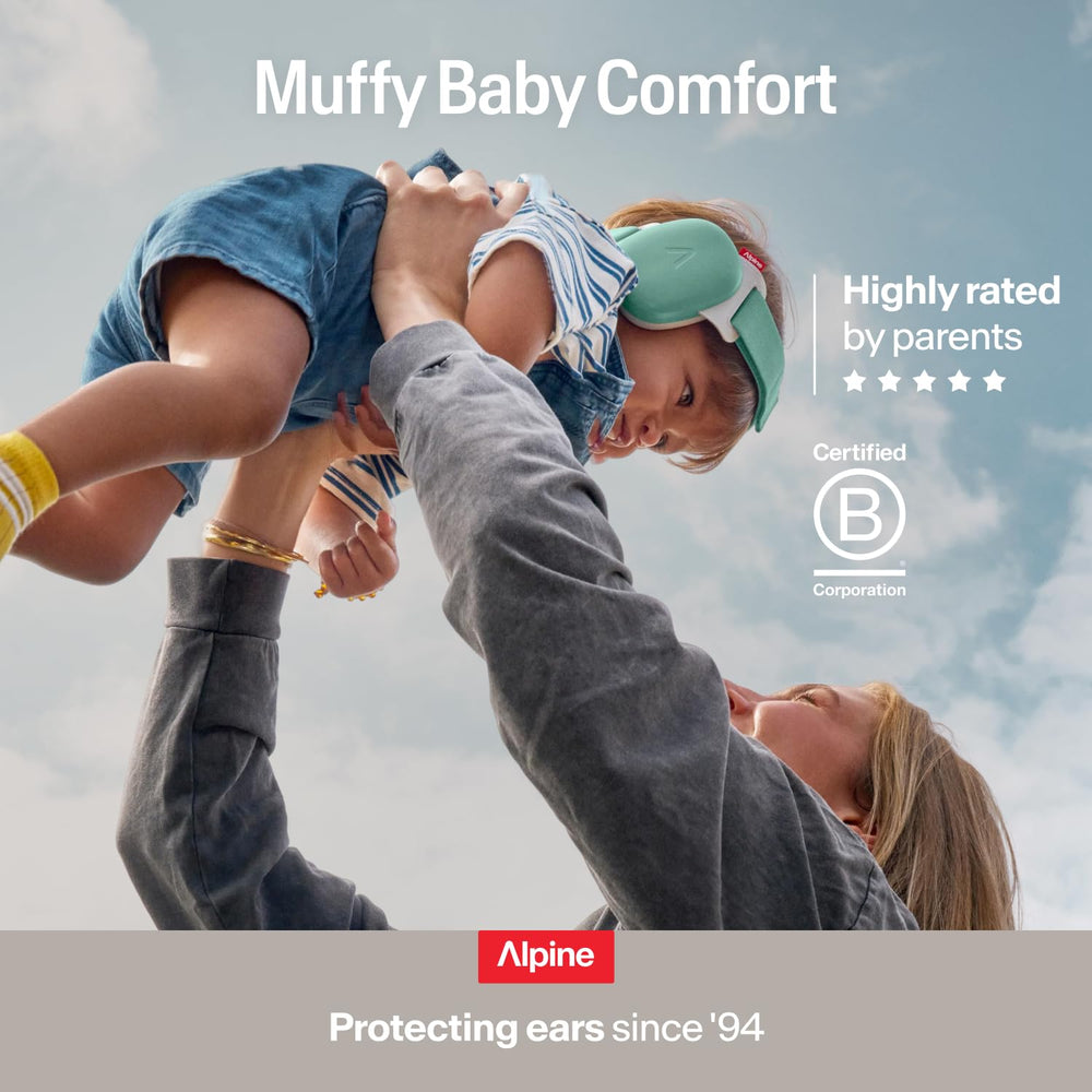 Alpine Muffy Baby CE ANSI certificate label showing trusted safety