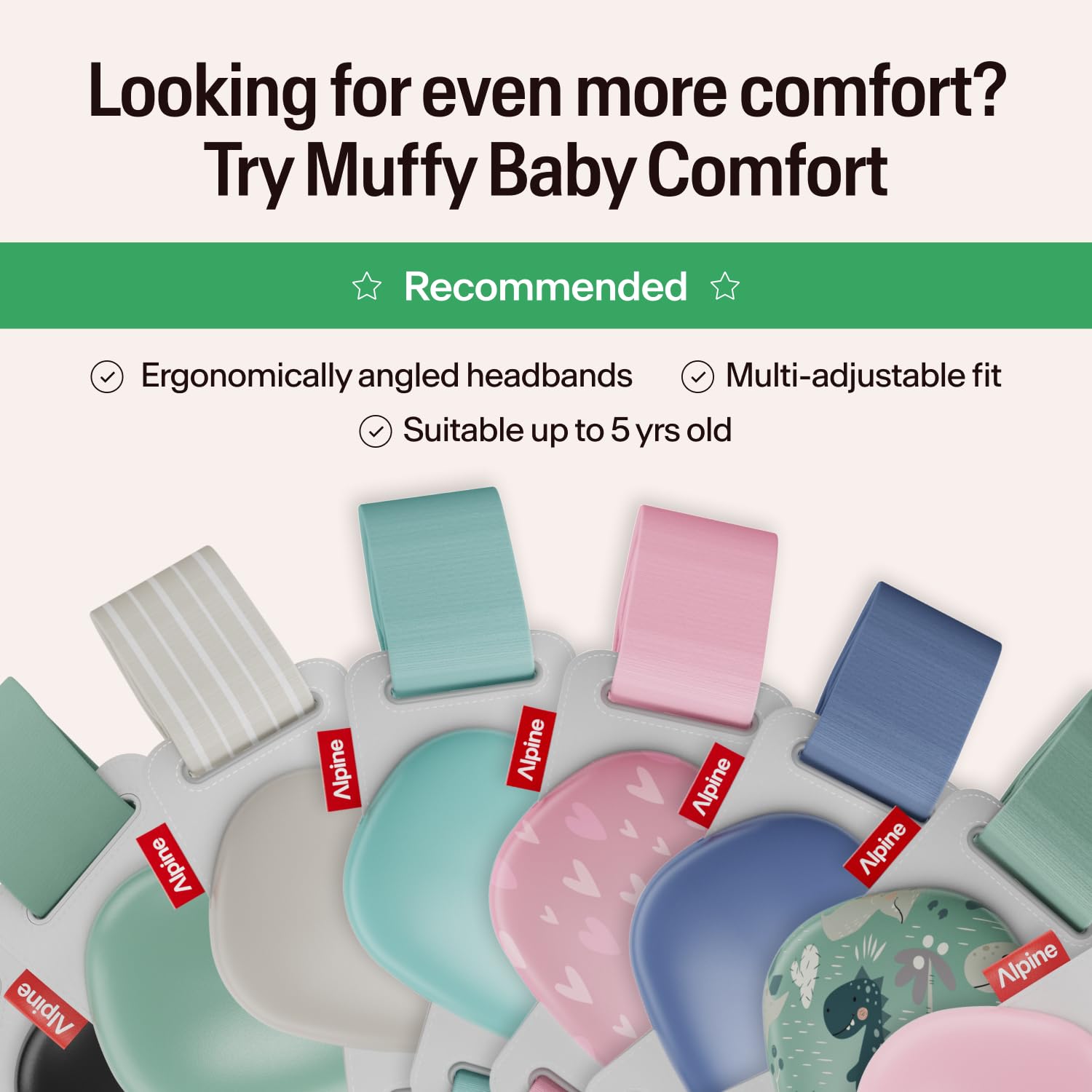 Alpine Muffy Baby label and certification showing tested SNR 23 dB rating
