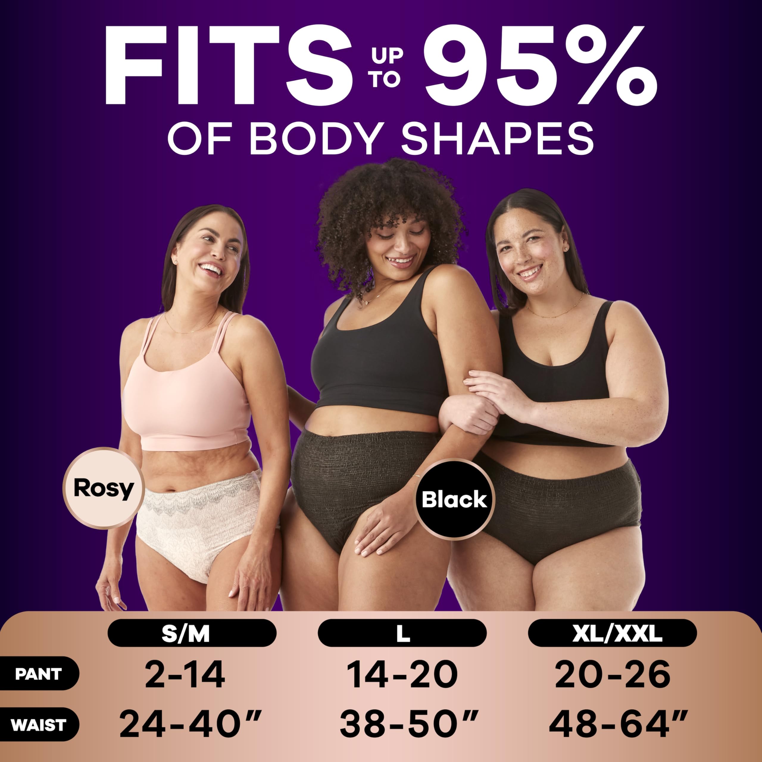 Always Discreet boutique absorbent core detail showing fast wicking and gel-lock benefit