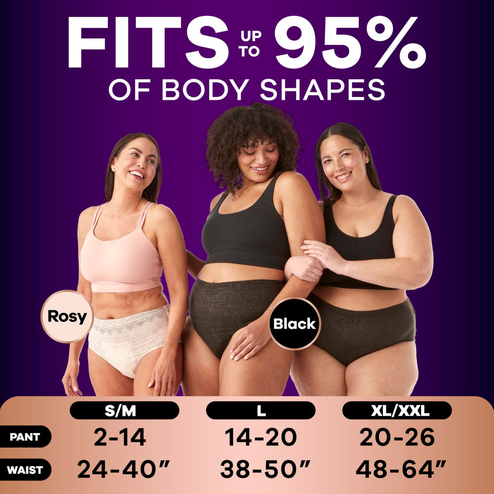 Always Discreet boutique absorbent core detail showing fast wicking and gel-lock benefit