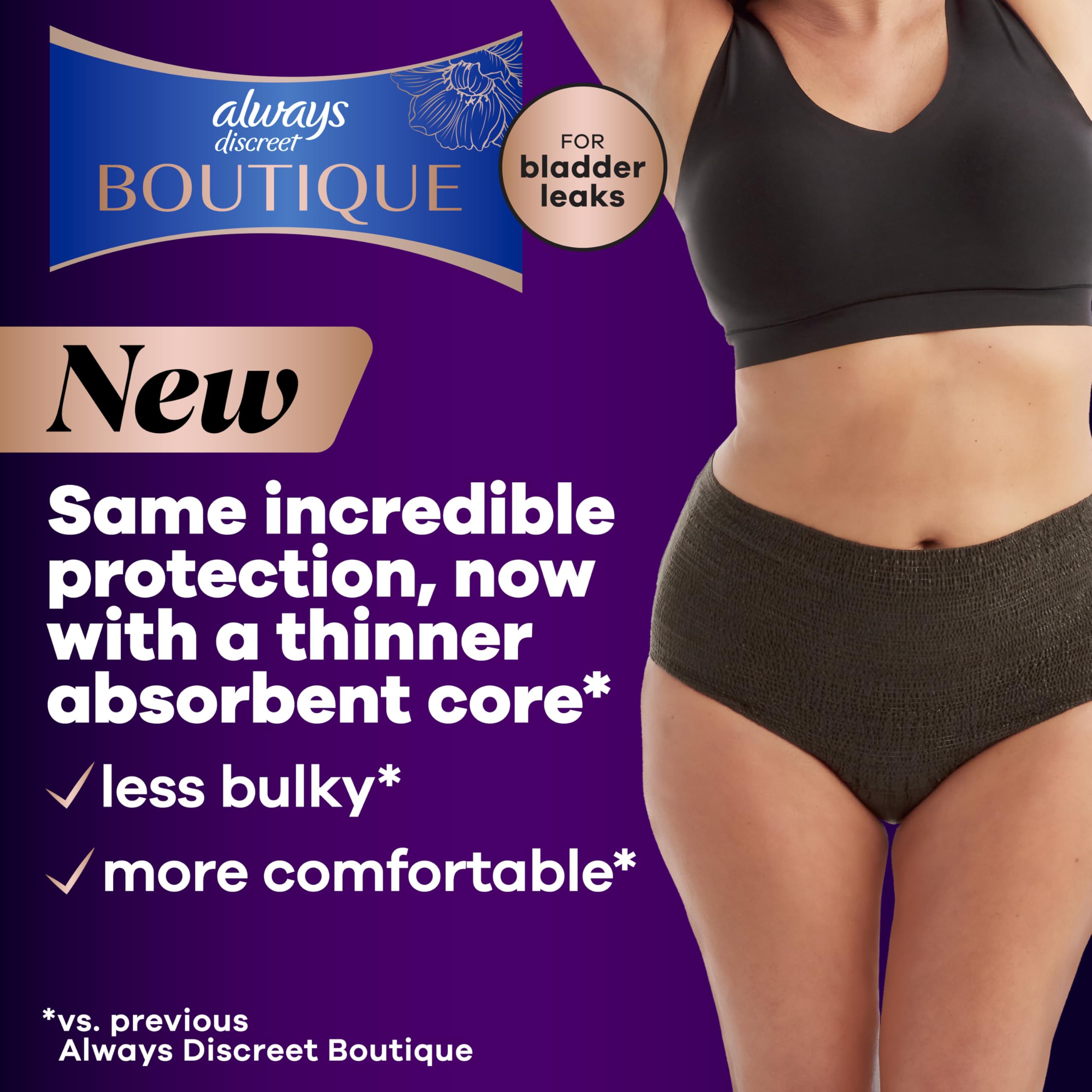 Always Discreet boutique fabric close-up illustrating soft, underwear-like comfort