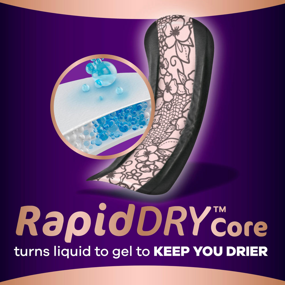 Always Discreet pad profile under clothing offers discreet protection