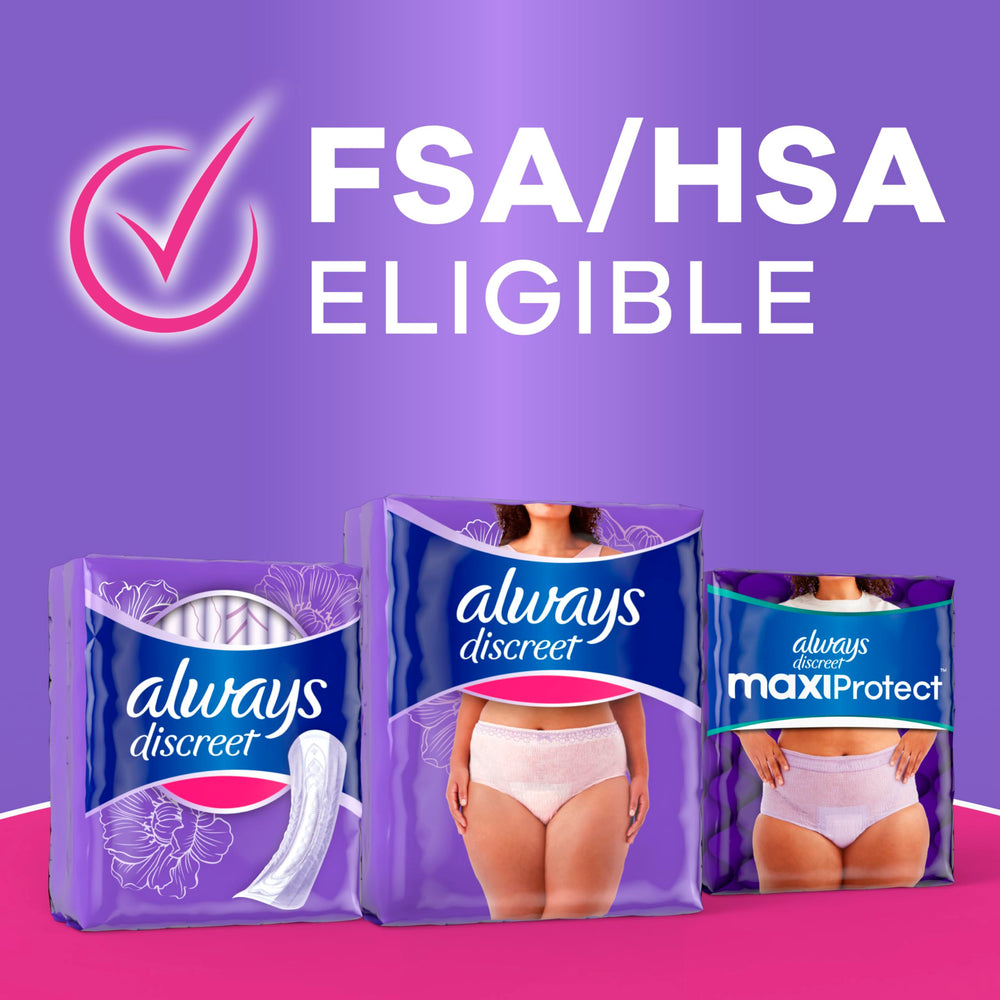 Always Discreet multiple packs in discreet bulk packaging for storage