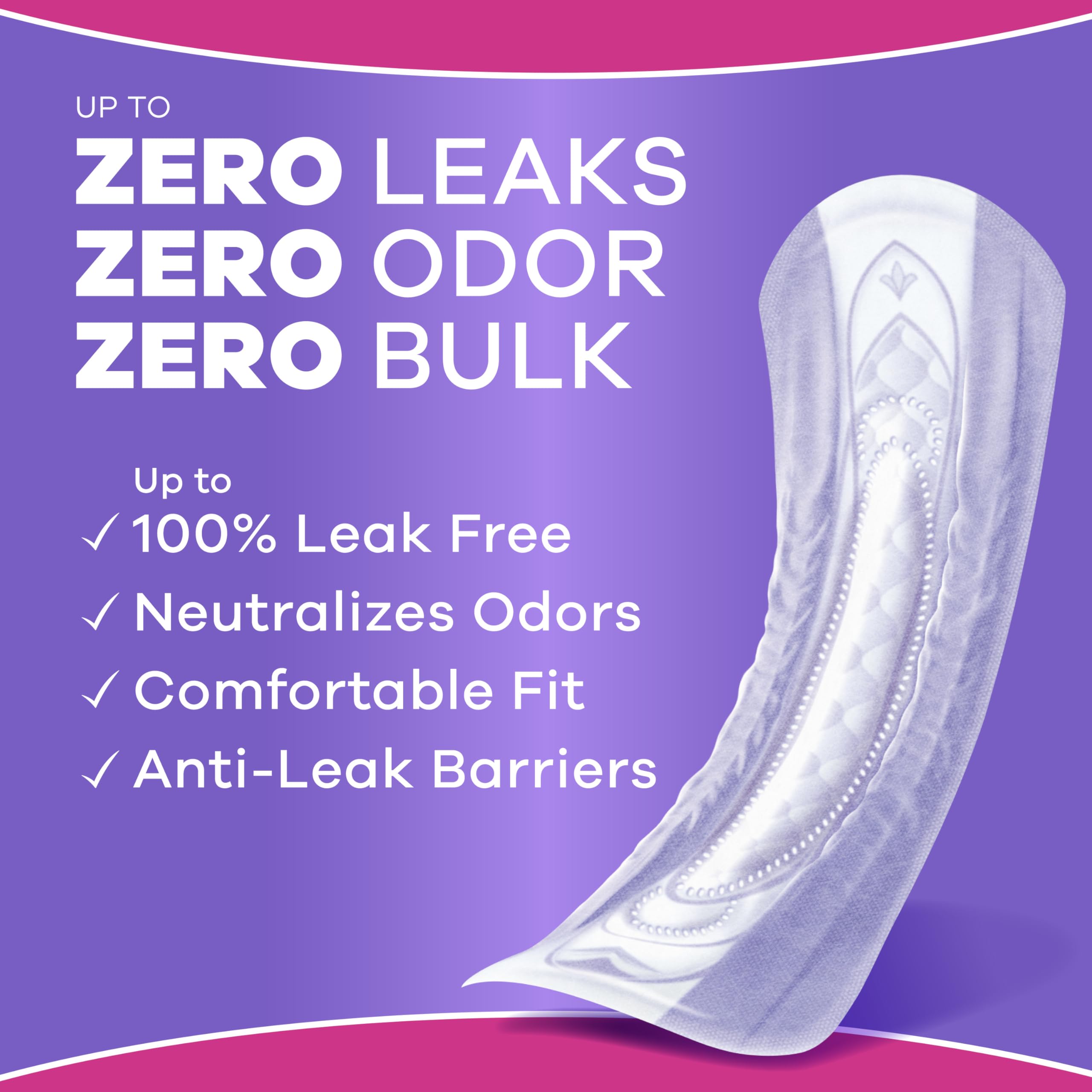 Always Discreet absorbent core close-up demonstrating fast fluid capture benefit