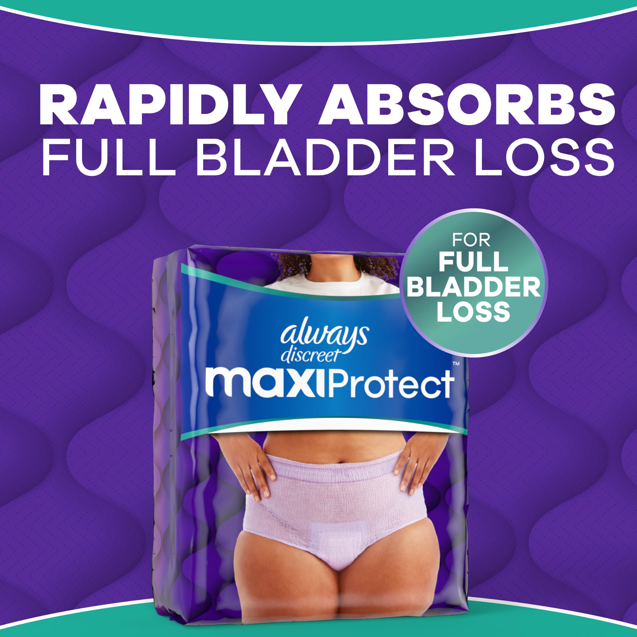 Always Discreet close-up of core demonstrating RapidDry gel channels benefit