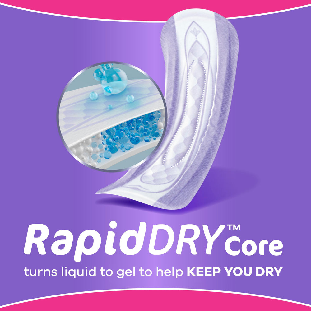 Always Discreet OdorLock technology graphic neutralizing odors for freshness