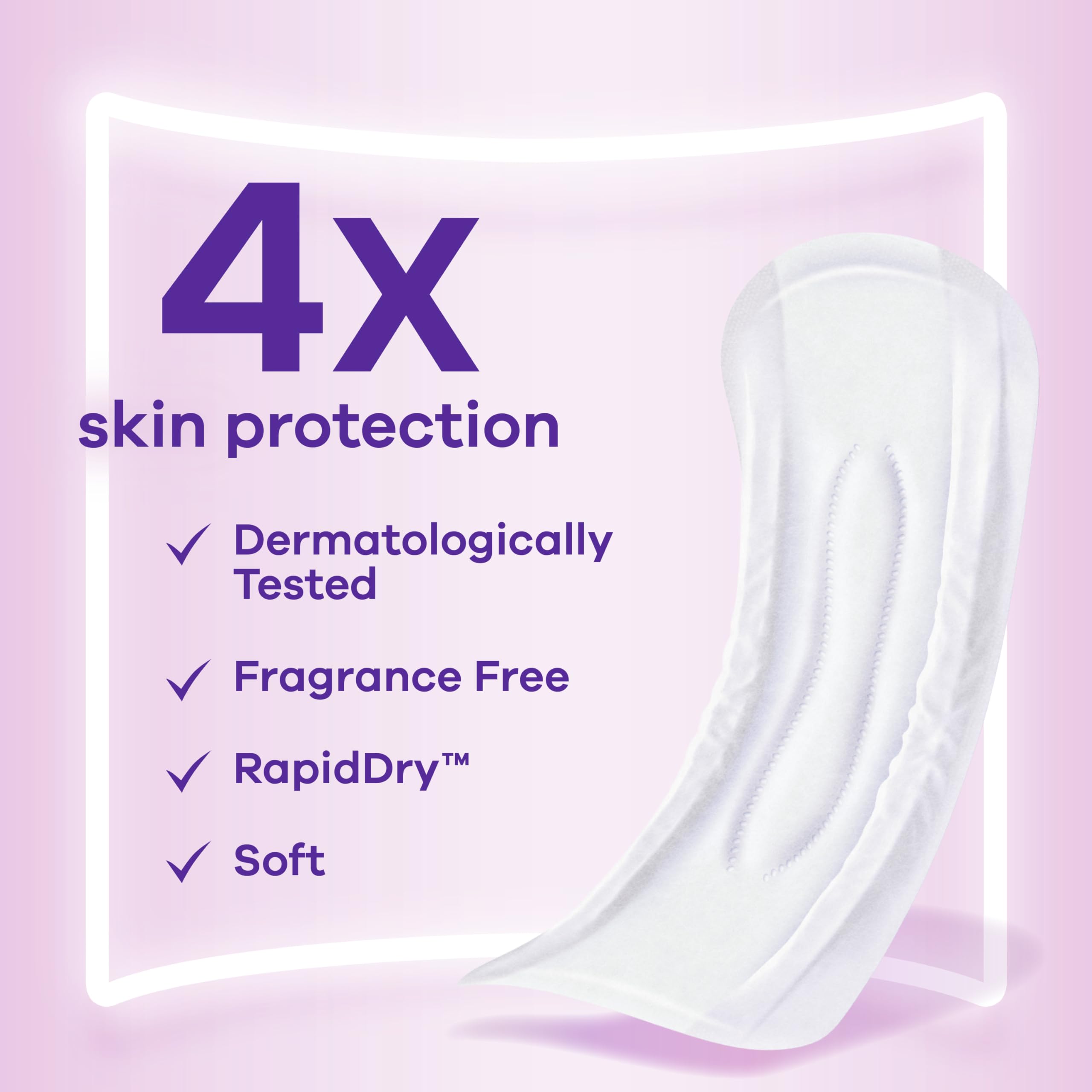 Always Discreet pad close-up texture highlighting soft, skin-friendly surface