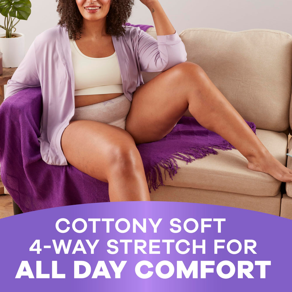 Always Discreet used postpartum by model for comfort and protection