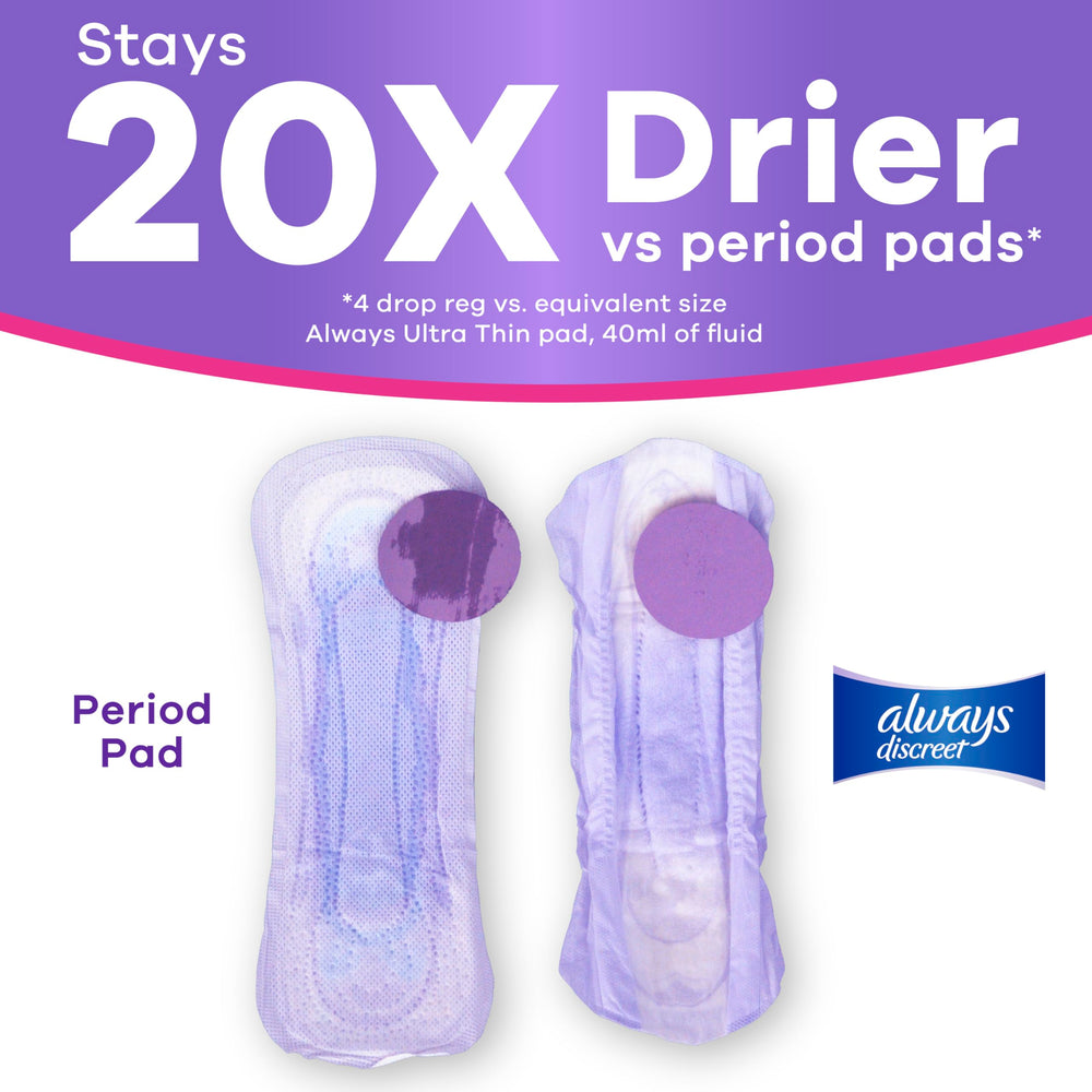 Always Discreet pad used postpartum in lifestyle scene for gentle coverage