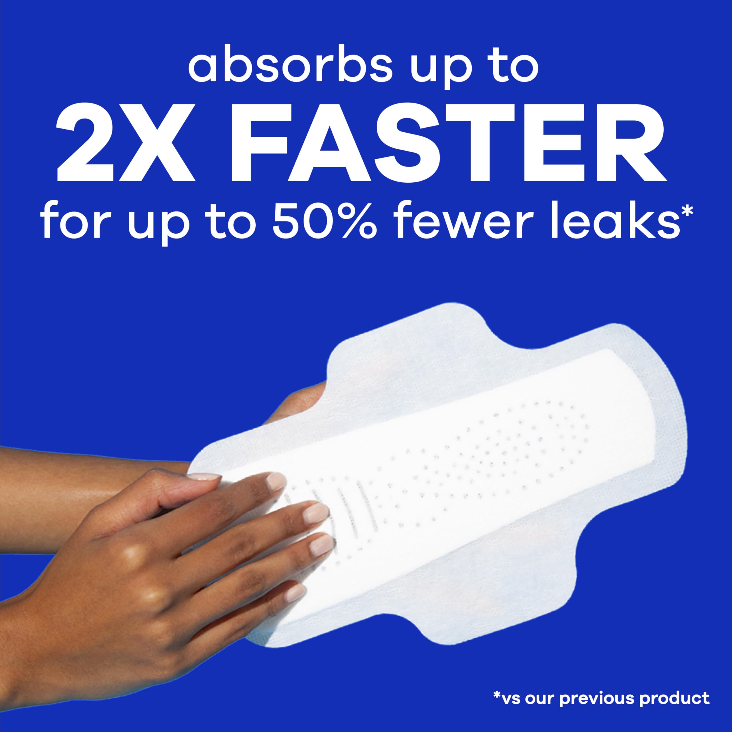 Always Infinity pad profile thin view illustrating low-profile comfort benefit