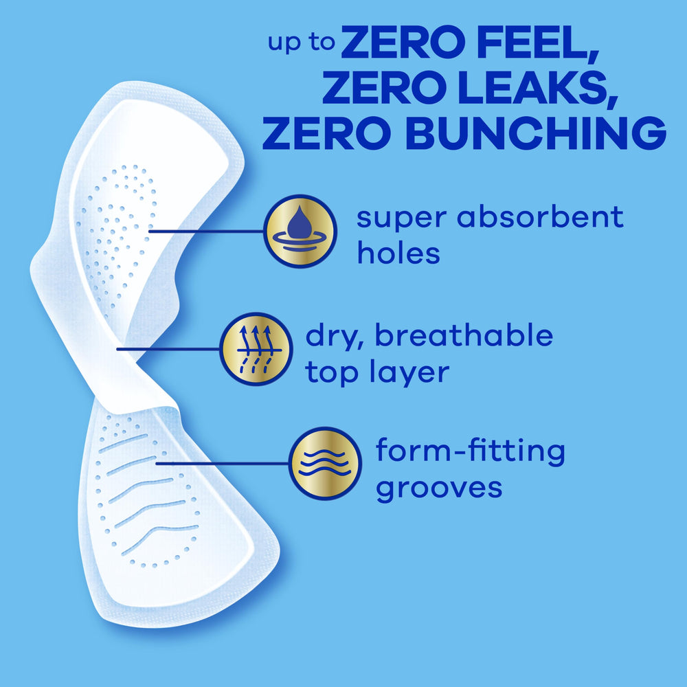 Always Infinity pad top layer detail illustrating dry surface for skin comfort