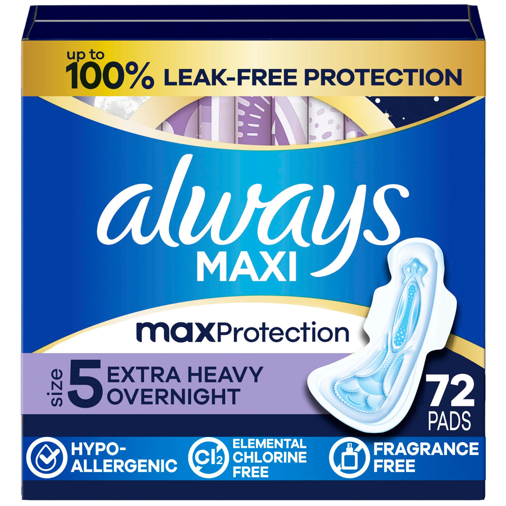Always Maxi Size 5 front packaging showing count and extra coverage benefit