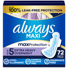 Always Maxi Size 5 front packaging showing count and extra coverage benefit