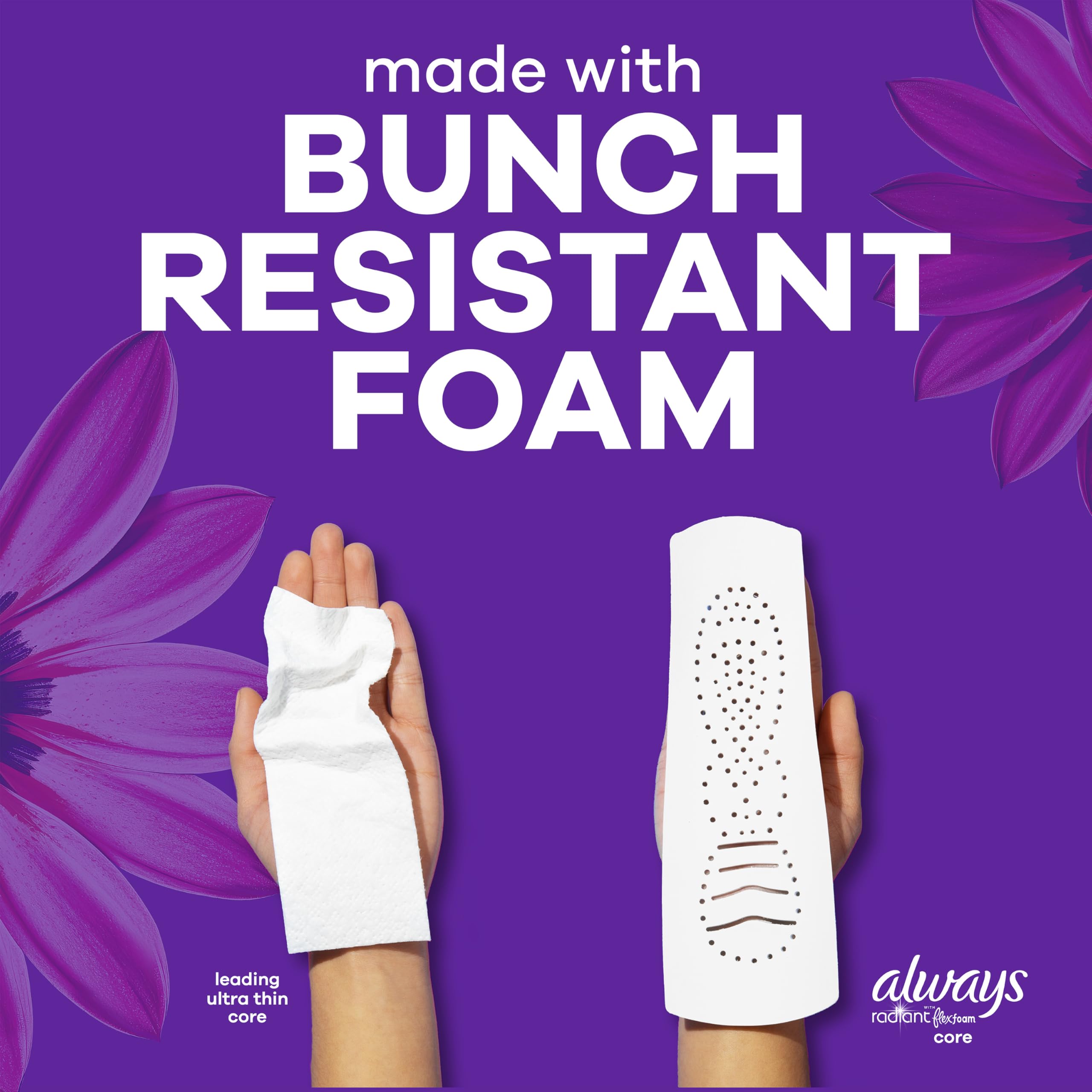 always radiant individually wrapped pad for hygiene and quick access benefit