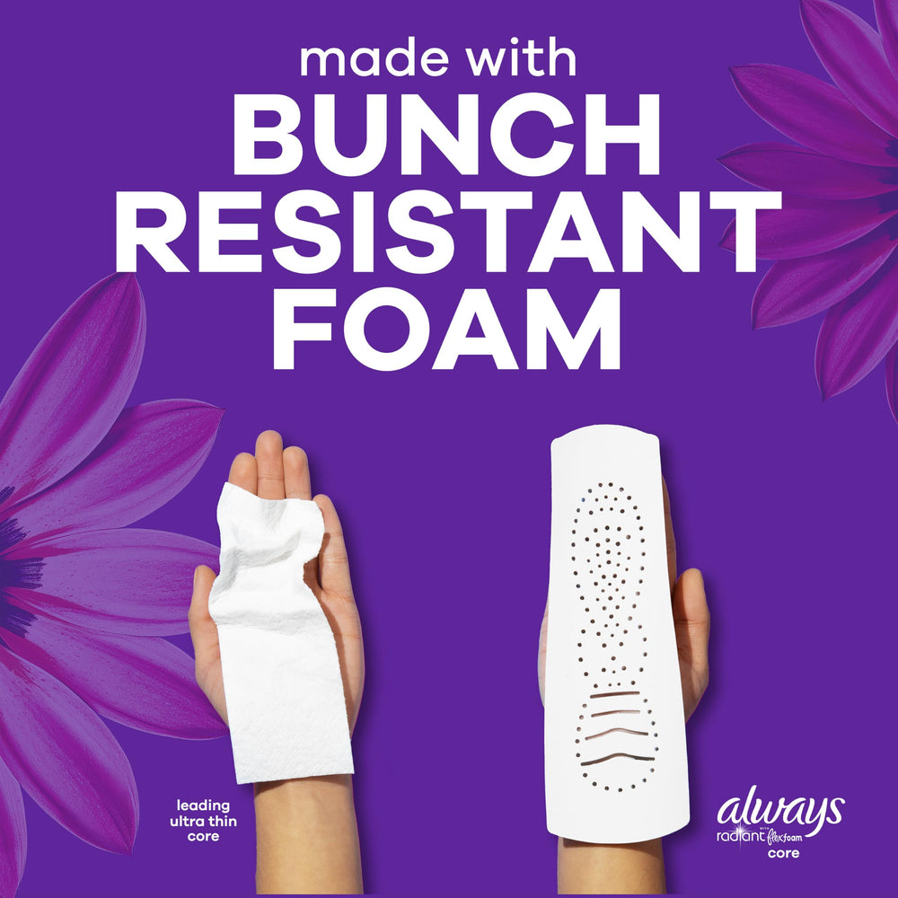 always radiant individually wrapped pad for hygiene and quick access benefit