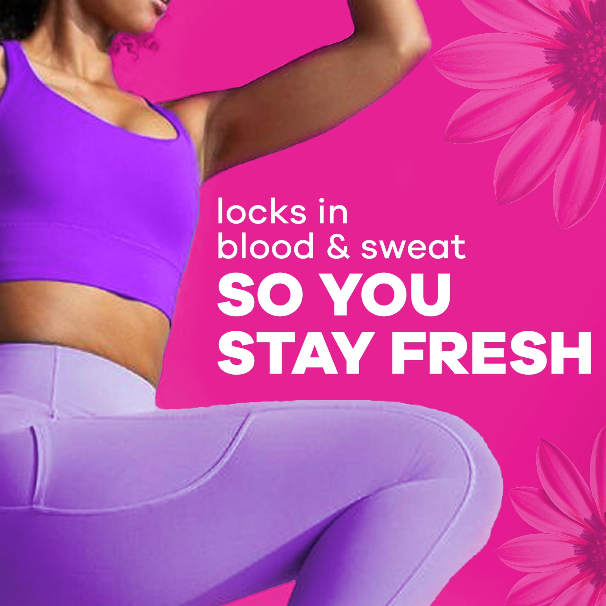 Always Radiant pad in underwear showing discreet, low-profile fit