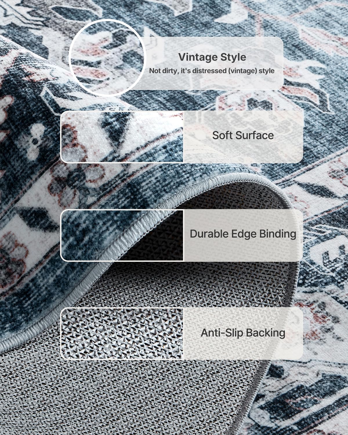 AMADA HOMEFURNISHING rug in living room creating cozy, easy-care setting
