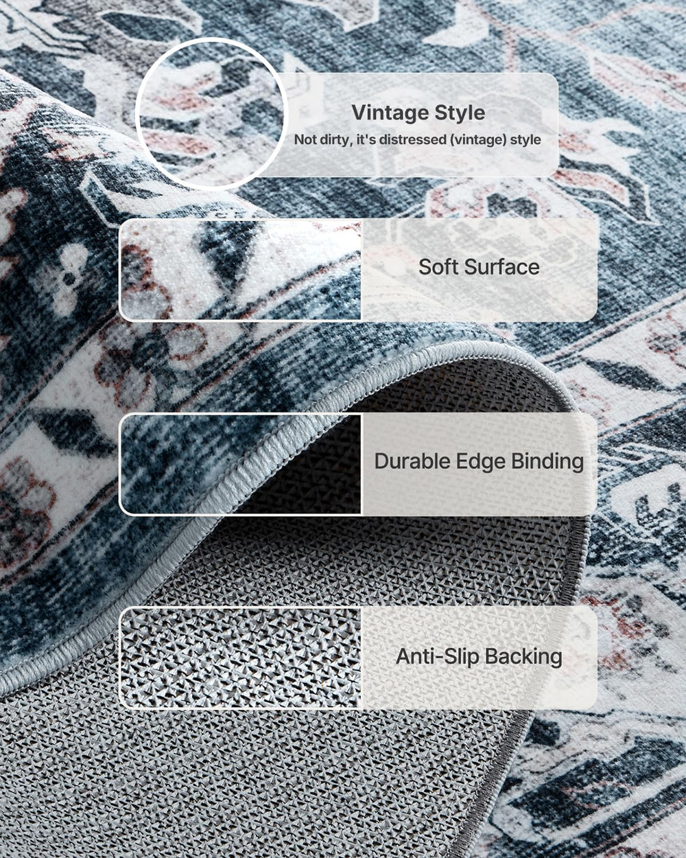 AMADA HOMEFURNISHING rug in living room creating cozy, easy-care setting