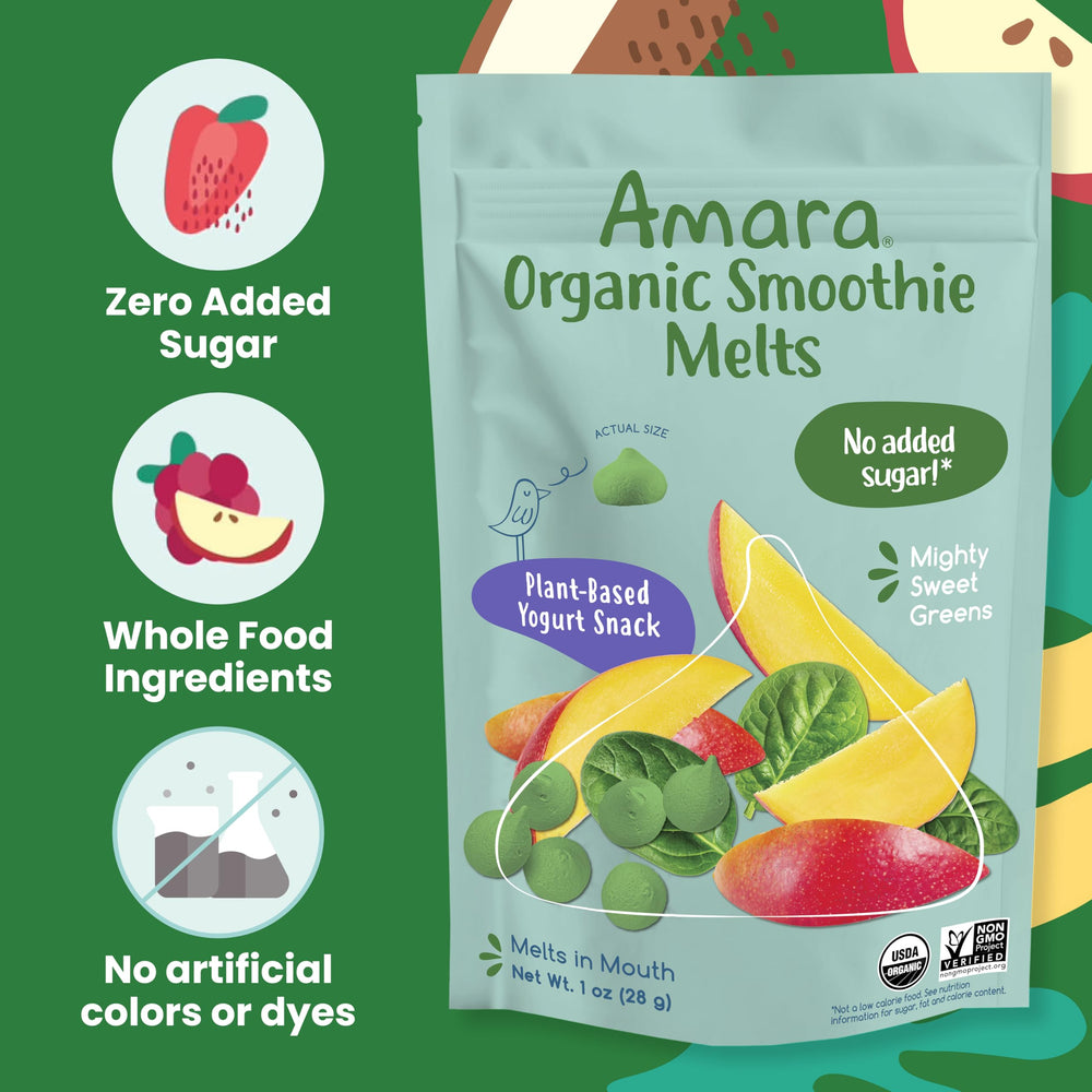 Amara ingredients flatlay of fruits and vegetables emphasizing whole-foods