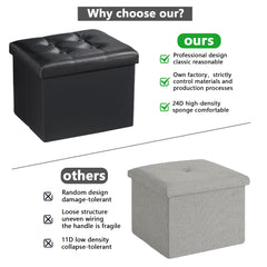 AmasSmile ottoman close-up of leather-like texture with cushioned foam for comfort