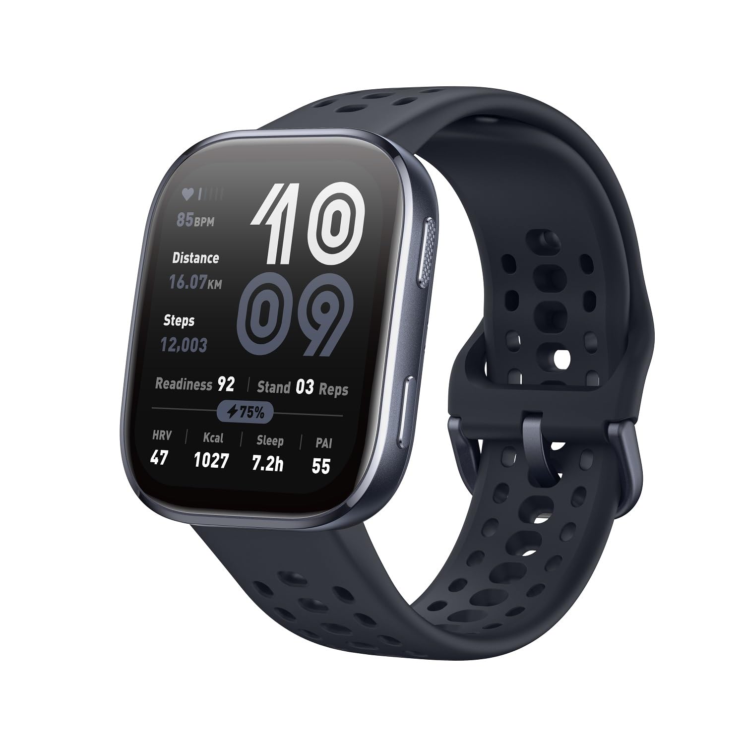 Amazfit Bip 6 front display showing vibrant AMOLED clarity and easy reading