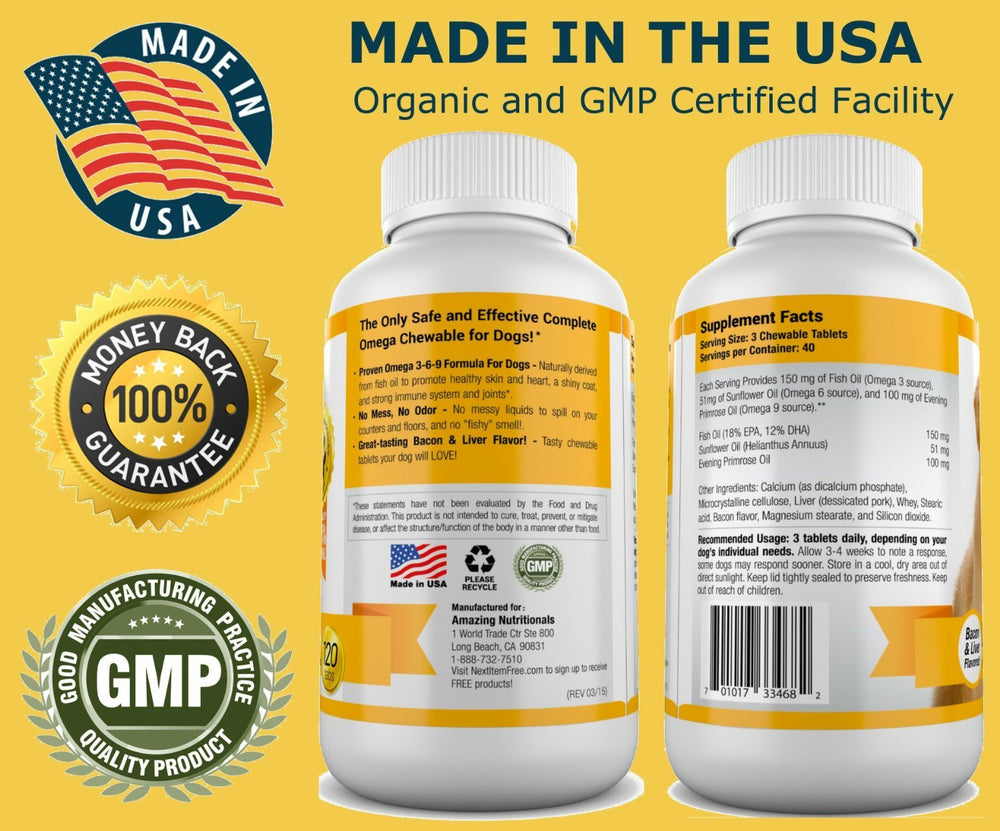 Amazing Nutritionals product label and ingredient list, third-party verified quality